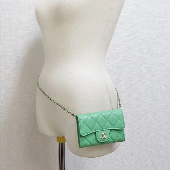 CHANEL Mint Green Quilted Crossbody Bag - Picture 2 of 16